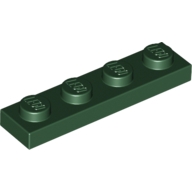 Lego destička 1x4, tmavě zelená (4245568, 6013799, 6020923)